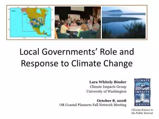 Local Governments’ Role and Response to Climate Change