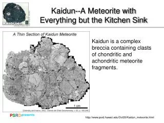 Kaidun--A Meteorite with Everything but the Kitchen Sink