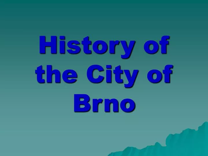history of the city of brno
