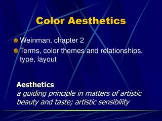 Color Aesthetics