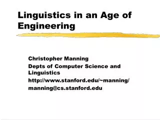 Linguistics in an Age of Engineering