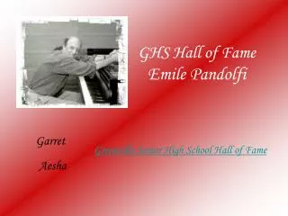 GHS Hall of Fame Emile Pandolfi