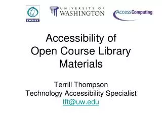 Accessibility of Open Course Library Materials