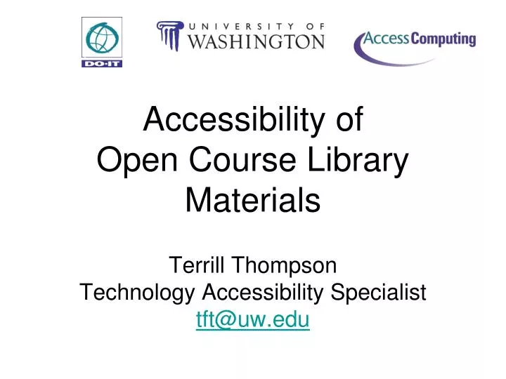 accessibility of open course library materials