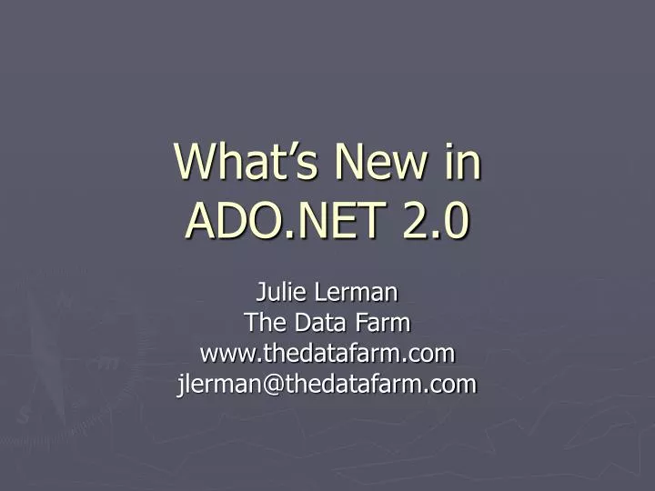 what s new in ado net 2 0