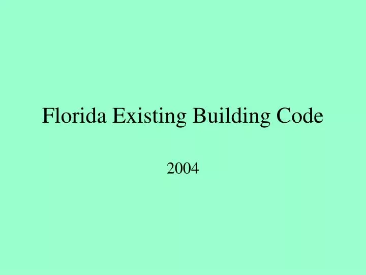 Florida Existing Building Code N 