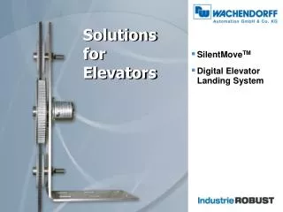 Solutions for Elevators