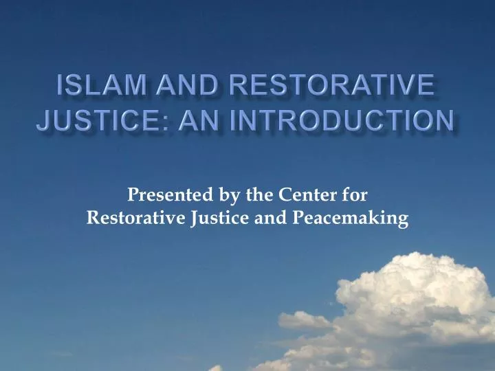 islam and restorative justice an introduction