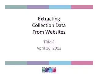 Extracting Collection Data From Websites