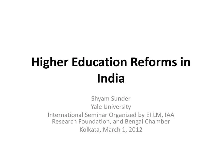 higher education reforms in india