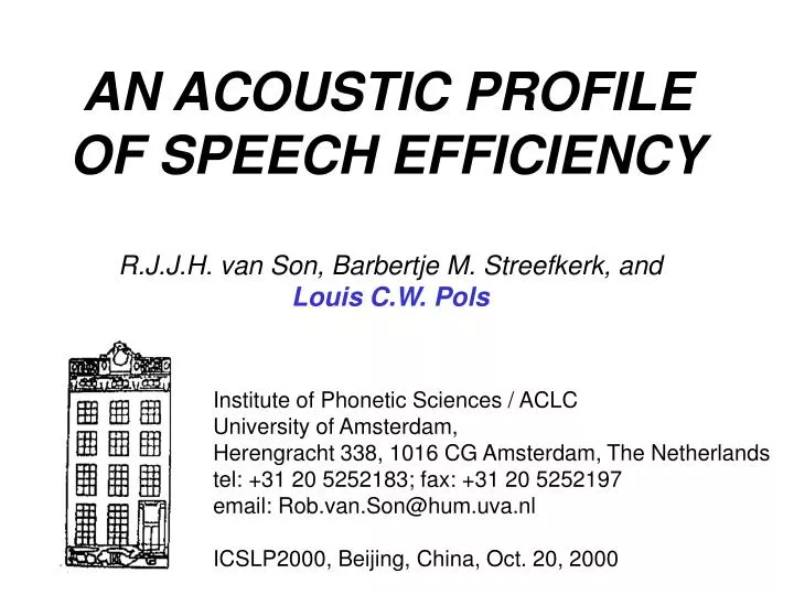 an acoustic profile of speech efficiency