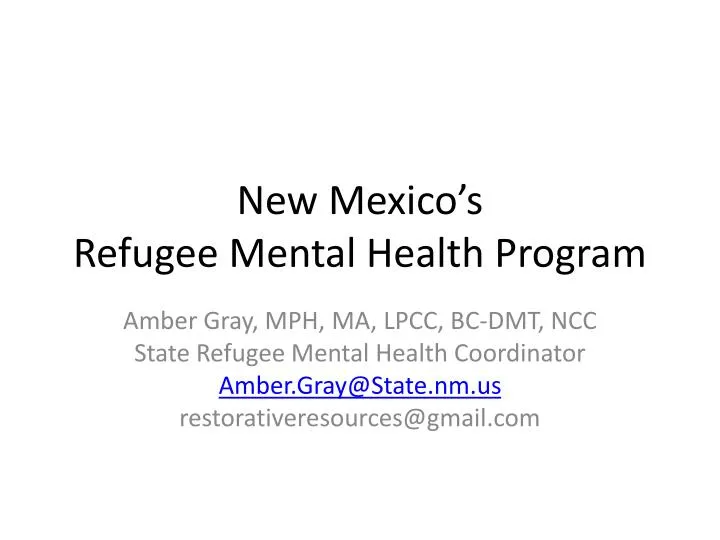 new mexico s refugee mental health program