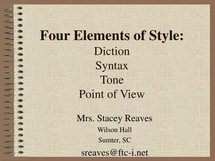 four elements of style diction syntax tone point of view