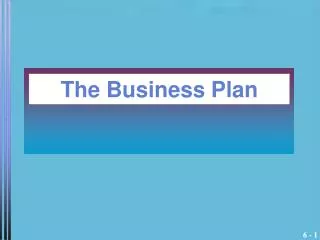 The Business Plan