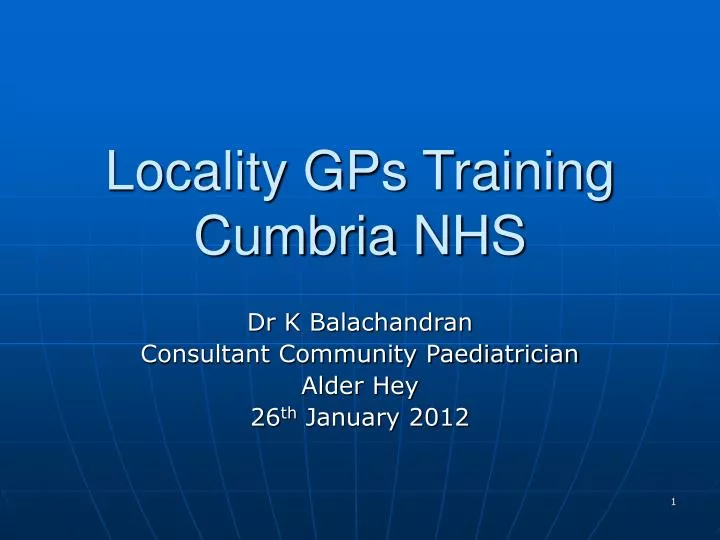 locality gps training cumbria nhs