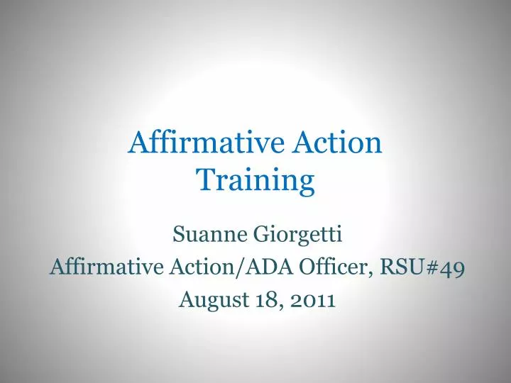 affirmative action training