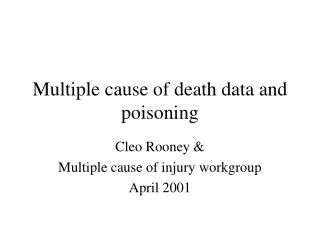 Multiple cause of death data and poisoning