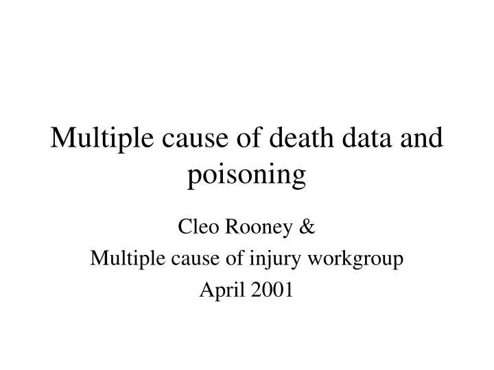 multiple cause of death data and poisoning