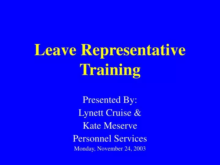 leave representative training