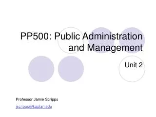 PP500: Public Administration and Management
