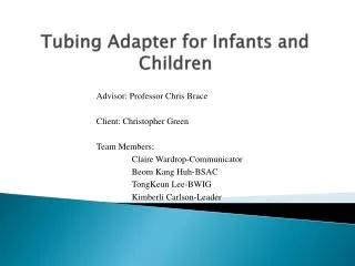 Tubing Adapter for Infants and Children