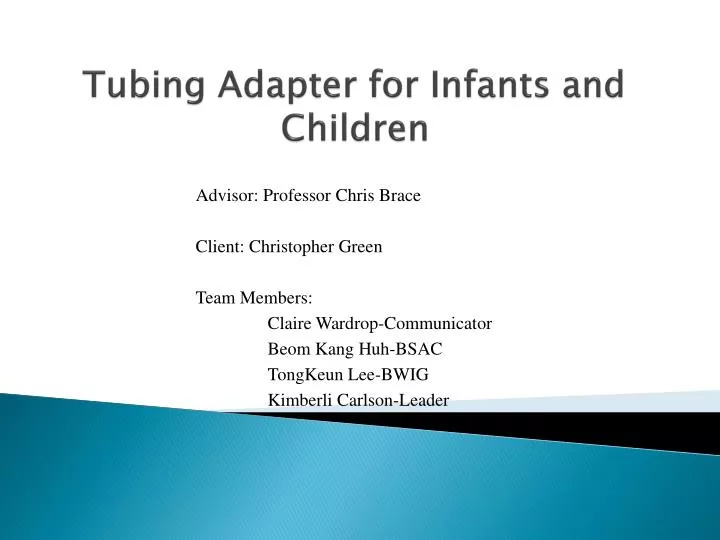 tubing adapter for infants and children