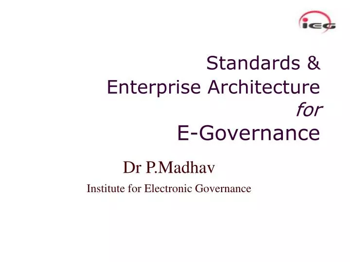dr p madhav institute for electronic governance