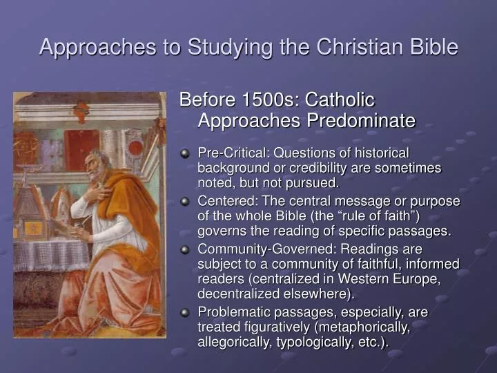 approaches to studying the christian bible
