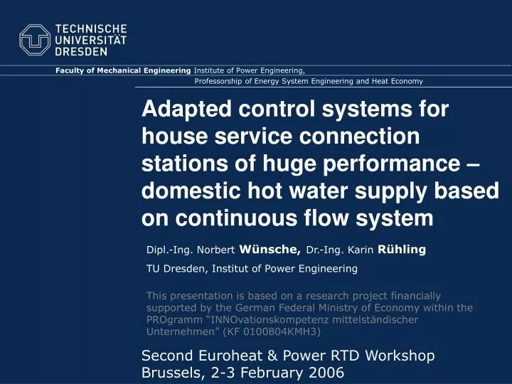 second euroheat power rtd workshop brussels 2 3 february 2006