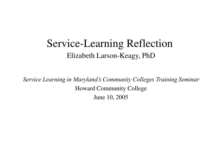 service learning reflection