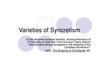 Varieties of Syncretism
