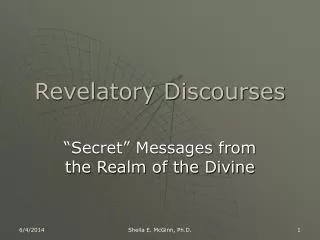 Revelatory Discourses