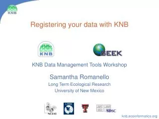 Registering your data with KNB