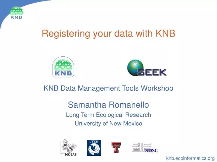 registering your data with knb