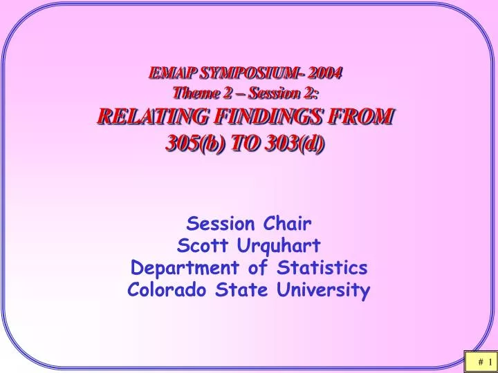 emap symposium 2004 theme 2 session 2 relating findings from 305 b to 303 d