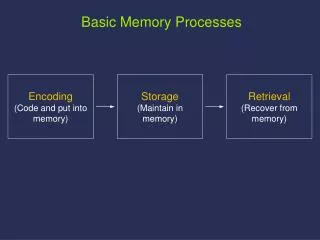Storage (Maintain in memory)