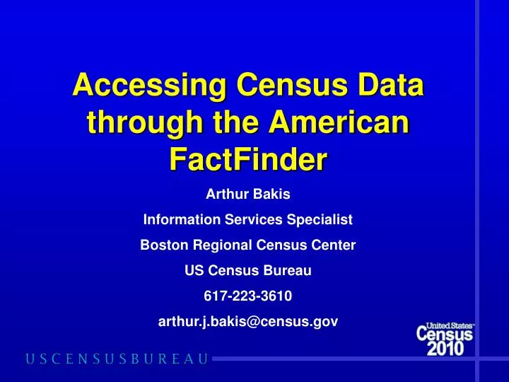 accessing census data through the american factfinder