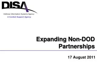 Expanding Non-DOD Partnerships