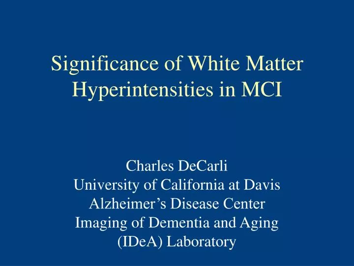 significance of white matter hyperintensities in mci