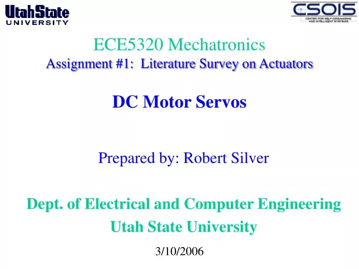 ece5320 mechatronics assignment 1 literature survey on actuators dc motor servos
