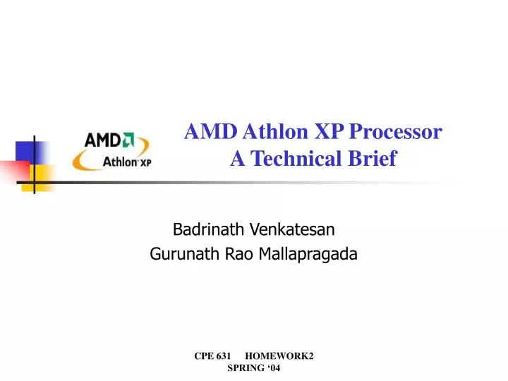 amd athlon xp processor a technical brief