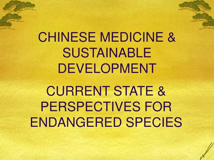 chinese medicine sustainable development