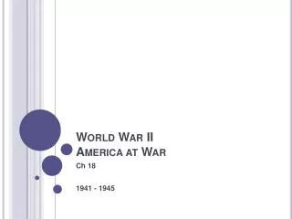 World War II America at War