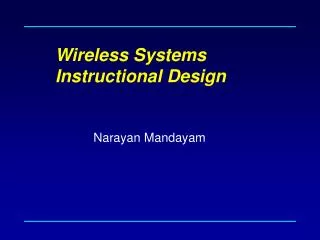 Wireless Systems Instructional Design