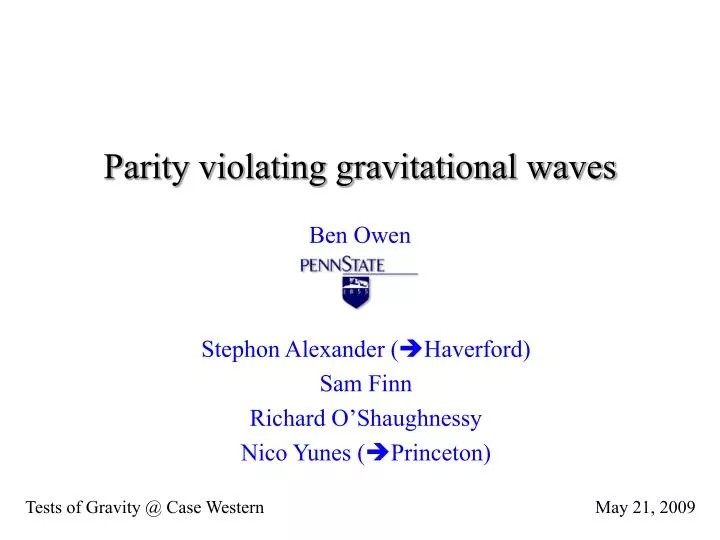 parity violating gravitational waves