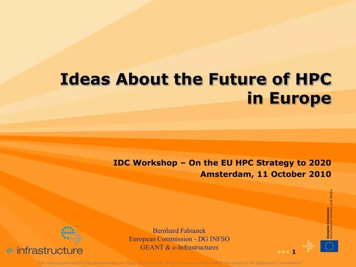 ideas about the future of hpc in europe