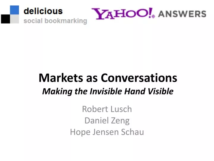 markets as conversations making the invisible hand visible