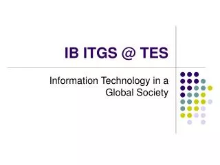 IB ITGS @ TES