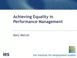 Achieving Equality in Performance Management