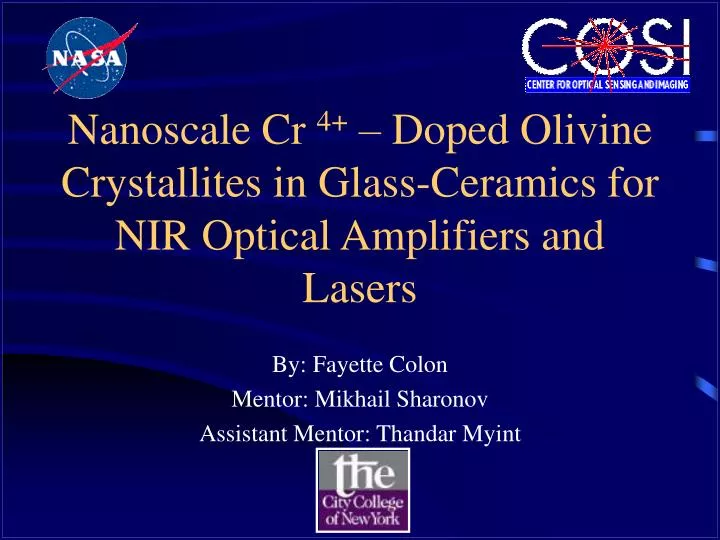nanoscale cr 4 doped olivine crystallites in glass ceramics for nir optical amplifiers and lasers